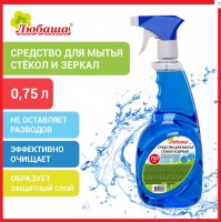 Средство для мытья стекол и зеркал 750мл "Морозная свежесть", распылитель, ЛЮБАША,: есть 10 шт