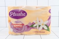БУМАГА туалетная Plushe Premium Aroma Orange Blossom 3-сл, 6 рул.*15м, персиковая /16шт: 
