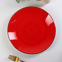 Тарелка керамическая обеденная Доляна «Морской мир», d=27 см, цвет красный: Цвет: Серия посуды «Морской мир» от торговой марки Доляна обладает палитрой ярких и сочных цветов. Характерные линии и тёмная окантовка придают изделиям оригинальный вид. Теперь сервировка стола будет приносить вам ещё больше удовольствия!Вся серия изготовлена из качественной керамики, обладает прочностью, выдерживает низкие и высокие температуры, что позволяет блюдам дольше сохранять тепло.В серию входят тарелки, салатники, кружки, чайные пары.Изделия можно использовать в посудомоечной машине и СВЧ-печи.
: Доляна
: Китай
