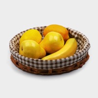 Корзинка для фруктов и хлеба Доляна «Домашний уют», d=25,5 см, цвет шоколадный: 