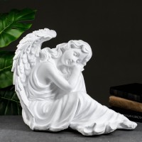 Фигура "Ангел девушка сидя" большая, белый 28х45х37см: 