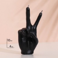 Свеча фигурная "Рука-peace", 10х4 см, черная: 