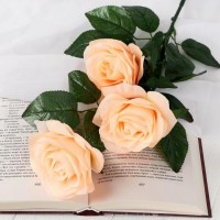 Цветы искусственные "Роза Жанна" 10х61 см, кремовый: 