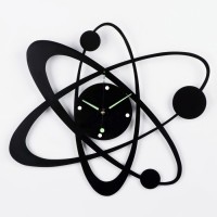 Часы настенные из металла "Космос", плавный ход, 40 х 40 см, d-12 см, светящиеся: 
