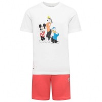 adidas Originals x Disney Mickey and Friends Kids Set H20320: Цвет: Brand: adidas Collaboration with Disney Set consisting of T-shirt and Sweat Shorts Material Top: 100% cotton Shorts Material: 70% cotton, 30% polyester (Recycled) Brand logo on the right above the T-shirt hem and on the left pant leg with the three cult stripes along the trouser legs BCI – in cooperation with the "Better Cotton Initiative" to improve cotton cultivation worldwide regular fit Mickey and Friends graphic on T-shirt front Round neckline with elasticated ribbed waistband straight cut elastic waistband external drawstring two open side pockets elastic material with a soft skin feel pleasant wearing comfort NEW, with tags &amp; original packaging
https://www.sportspar.com/adidas-originals-x-disney-mickey-and-friends-kids-set-h20320