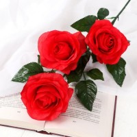 Цветы искусственные "Роза Жанна" 10х61 см, красный: 