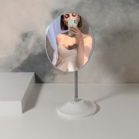 Зеркало настольное, на гибкой ножке, d зеркальной поверхности 15 см, цвет белый: 