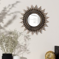 Зеркало настенное «Солнце», d зеркальной поверхности 10,5 см, цвет «состаренное золото»: 