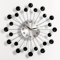 Часы настенные, серия: Ажур, "Лучики", плавный ход, d-34 см, циферблат 12 см: 