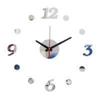 Часы-наклейка, серия: DIY, плавный ход, d-40 см, серебро: 