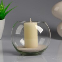 Ваза-шар "Классика" с белой свечой, 12?10 см, 9 ч, стекло: 