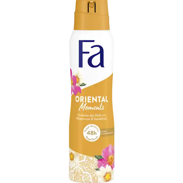 Fa Deodorant Spray Oriental Moments: Цвет: Produktbeschreibung und details Oriental Moments Tauche ein in die Welt von FA Schicke deine Sinne jeden Tag auf eine wunderbare Reise und geniee den zarten Duft von Wstenrose ampamp Sandelholz zuverlssiger Schutz erlebe bis zu h DeoSchutz ohne Aluminiumsalze kmpft effektiv gegen geruchsauslsende Bakterien und sorgt fr langanhaltenden Schutz dermatologisch getestete hautfreundliche Formel ohne DeoRckstnde auf der Kleidung Kontaktdaten Schwarzkopf ampamp Henkel a division of Henkel AG ampamp Co KGaA D Dsseldorf wwwdefacom     Anwendung und Gebrauch Aus nicht weniger als  cm Entfernung in die Achsel sprhen Gebrauch Aufbewahrung und Verwendung Aufbewahrungs und Verwendungsbedingungen Vor Sonnenbestrahlung schtzen Nicht Temperaturen ber  C aussetzen Darf nicht in die Hnde von Kindern gelangen Inhaltsstoffe Butane Alcohol denat Propane Isobutane Propylene Glycol Triethyl Citrate Parfum Fragrance Phenoxyethanol Hexanediol Caprylyl Glycol Linalool Cocamidopropyl PGDimonium Chloride Phosphate Limonene Citronellol Menthyl Acetate Benzyl Salicylate Geraniol Benzyl Alcohol AlphaIsomethyl Ionone Citral Coumarin Warnhinweise und wichtige Hinweise Warnhinweise GEFAHR Extrem entzndbares Aerosol Behlter steht unter Druck Kann bei Erwrmung bersten Vor Hitze heien Oberflchen Funken offenen Flammen und anderen Zndquellen fernhalten Nicht rauchen Nicht gegen offene Flammen oder andere Zndquellen sprhen Nicht durchstechen oder verbrennen auch nicht nach Gebrauch Vor Sonnenbestrahlung schtzen Nicht Temperaturen ber C aussetzen Darf nicht in die Hnde von Kindern gelangen In gut belfteten Bereichen verwenden Nur kurz sprhen Nicht in die Augen sprhen Nur vollstndig entleerte Dose in die Wertstoffsammlung geben
https://www.rossmann.de/de/pflege-und-duft-fa-deodorant-spray-oriental-moments/p/4015100429121