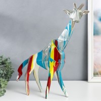 Сувенир полистоун "Любопытный жираф" подтёки краски 12х40х49 см: 