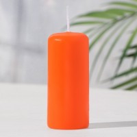 Свеча - цилиндр, 4х9 см, 11 ч, 90 г, оранжевая: 