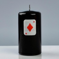 Свеча - цилиндр "Покер", 6?11,5 см, чёрный: 