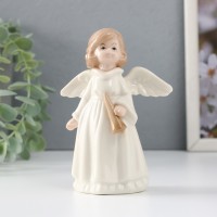 Сувенир керамика "Девочка-ангел с дудкой" 9,2х5,5х12,8 см: 