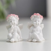 Сувенир полистоун "Ангел в венке из роз"МИКС 2,9х2х1,6 см: 