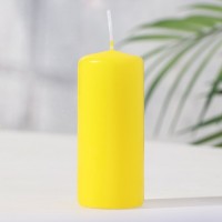 Свеча - цилиндр, 4х9 см, 11 ч, 90 г, желтая: 