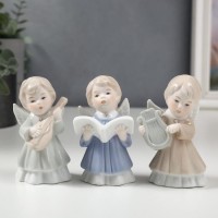 Сувенир керамика "Ангелы" набор 3 шт 10х5х5 см: 