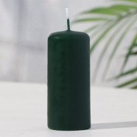 Свеча - цилиндр, 4х9 см, 11 ч, 90 г, темно-зеленая: 