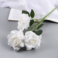 Цветы искусственные "Роза Палома" d-8 см 53 см, белый: 