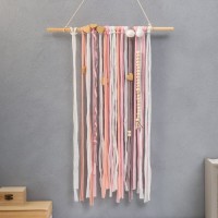 Панно настенное текстиль "Сердечки" розовые нити 70х45 см: 
