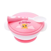 Набор детской посуды «Наше солнышко», 3 предмета: тарелка на присоске, крышка, ложка, цвет розовый: Цвет: Тарелка: объём 340 мл., Размер: 12,5х12,5х5,5</p>Ложка - объём 5 мл.,13,5х2,5х0,5</p>
: Mum&Baby
: Китай
