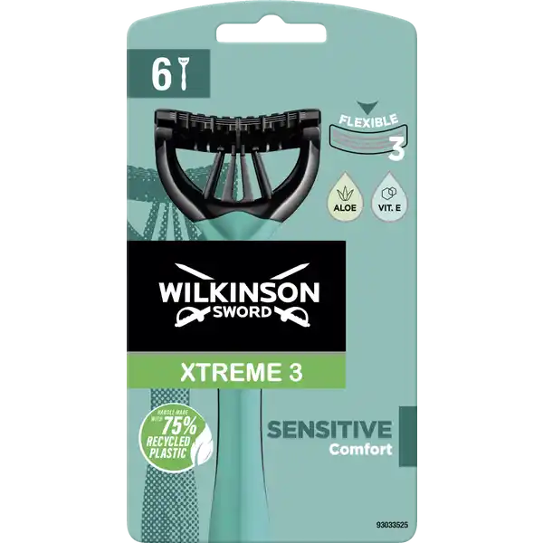 Wilkinson Sword Xtreme3 Sensitive Herren Einwegrasierer: Цвет: Produktbeschreibung und details schneidiger Einwegrasierer mit flexiblen Klingen und Feuchtigkeitsstreifen angenehm in jedem mglichen Winkel Kontaktdaten Wilkinson Sword GmbH Schtzenstrae    Solingen Inhaltsstoffe PEGM PVP PEG Cyclodextrin Tocopherol Simmondsia Chinensis Butter Butyrospermum Parkii Butter Aloe Barbadensis Leaf Juice Maltodextrin
https://www.rossmann.de/de/pflege-und-duft-wilkinson-sword-xtreme3-sensitive-herren-einwegrasierer/p/4027800170807