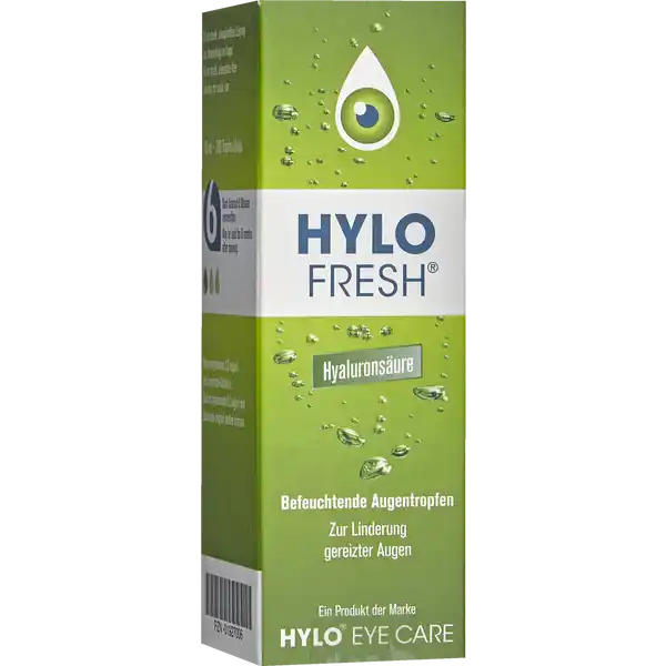 HYLO FRESH befeuchtende Augentropfen: Цвет: https://www.rossmann.de/de/gesundheit-hylo-fresh-befeuchtende-augentropfen/p/2050000000065
Produktbeschreibung und details mit Hyaluronsure zur Linderung gereizter Augen ohne Konservierungsmittel mit Kontaktlinsen vertrglich Kontaktdaten URSAPHARM Arzneimittel GmbH Industriestrae D Saarbrcken Gebrauch Aufbewahrung und Verwendung Aufbewahrungs und Verwendungsbedingungen Nicht ber  C lagern Nach Anbruch  Monate verwendbar Inhaltsstoffe Natriumhyluronat  mgml und EuphrasiaUrtinktur Warnhinweise und wichtige Hinweise Warnhinweise  ml sterile phosphatfreie Lsung zur Anwendung am Auge