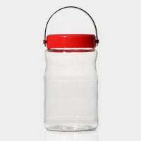 Банка для сыпучих продуктов с пластиковой крышкой и ручкой "Макро" 1,7 л, цвет красный: 