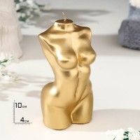 Свеча фигурная лакированная "Женский силуэт", 10 см, золото: 