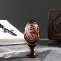 Сувенир Яйцо на подставке икона "Божья Матерь Владимирская": 