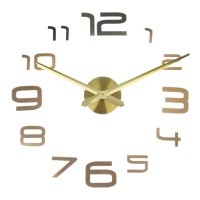 Часы-наклейка, серия: DIY, "Акстелл", плавный ход, d-120 см, 1 АА, золотистые: 