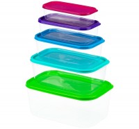 Набор контейнеров РАДУГА (5штук) Микс (разноцветный): Цвет: Набор контейнеров РАДУГА (5штук) Микс (разноцветный)
