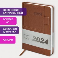 Ежедневник датированный 2024 А5 138х213 мм BRAUBERG "Pocket", под кожу, карман, держатель для ручки, коричневый, 114990: Цвет: Серия "Pocket" создана для тех, кто ценит комфорт и удобство.
: BRAUBERG
: Китай
2