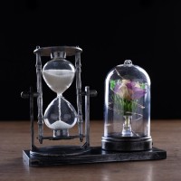 Песочные часы "Роза", сувенирные, с подсветкой, 15 х 9 х 14 см, микс: 