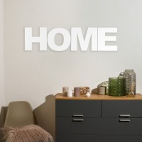 Панно буквы "HOME" высота букв 30 см,набор 4 детали белый: 