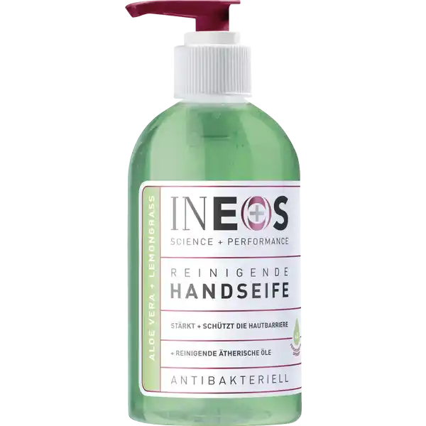 INEOS reinigende Handseife Aloe Vera + Lemongrass: Цвет: Produktbeschreibung und details Dies ist keine gewhnliche Seife Sie enthlt alle Elemente die Sie von INEOS erwarten und noch mehr antibakterielle und pflegende Inhaltsstoffe die mit den neuesten Erkenntnissen der Duftforschung kombiniert sind auerdem schtzt sie ihre Hnde Formuliert mit INEOS DNA die hauseigenen Dufttechnologie mit reinigenden therischen len und Phytonziden Phytonzide sind Molekle mit doppelter Wirkung die von Pflanzen und Bumen abgegeben werden die die Entwicklung von Bakterien hemmen und gleichzeitig Aromen freisetzen die helfen Stress und Mdigkeit zu bekmpfen Diese bahnbrechende Handseife ist ideal fr empfindliche Hnde und den tglichen Gebrauch und enthlt vier einzigartige Feuchtigkeitsspender   der Menschen fanden dass sich ihre Haut nach der Anwendung unserer Gurke  Aloe Vera Handseife extrem mit Feuchtigkeit versorgt anfhlte nachdem sie nachweislich den Zustand Ihrer Haut verbessert und eine starke Schutzbarriere aufrechterhlt Also wenn es darum geht die Hnde weich zu halten und sicher wir haben Sie abgedeckt  INEOS Cucumber  Aloe Vera Cleansing Hand Wash ist im Vergleich zu anderen fhrenden Aloe VeraProdukten das leistungsstrkste Handwaschmittel auf dem Markt   von  Kufern die INEOS Cucumber  Aloe Vera Cleansing Hand Wash verwendet haben Kontaktdaten INEOS Hygienics Ltd Shamrockstr   Herne wwwineoshygienicscom UrsprungslandHerkunftsort Polen Anwendung und Gebrauch Zweimal auf die nassen Hnde pumpen  bis zu einer Minute lang einmassieren abwaschen und trocknen Gebrauch Aufbewahrung und Verwendung Aufbewahrungs und Verwendungsbedingungen Vor direkter Sonneneinstrahlung schtzen Inhaltsstoffe Aqua Sodium Laureth Sulfate Cocamidopropyl Betain Sodium Chloride Glycerin Milk Acid Aloe Barbadensis Leaf Juice Cucumis Sativus Fruit Extract Tetrasodium Glutamate Diacetate Ethylhexyl Methoxycinnamate Diethylamino Hydroxybenzoyl Hexyl Benzoate Polyquaternium Parfum Potassium Sorbate Sodium Benzoate  Citral CI und CI Warnhinweise und wichtige Hinweise Warnhinweise Berhrung mit den Augen vermeiden Bei Augenkontakt diese sofort mit viel Wasser splen Kontakt mit Natursteinoberflchen und Edelstahl vermeiden
https://www.rossmann.de/de/pflege-und-duft-ineos-reinigende-handseife-aloe-vera--lemongrass/p/5060879491595