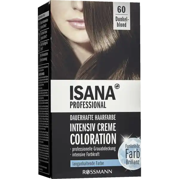 ISANA PROFESSIONAL Intensiv Creme Coloration 60 Dunkelblond: Цвет: Produktbeschreibung und details Die Intensiv Creme Coloration fr strahlende langanhaltende Farbergebnisse voller LichtReflexe und lebendiger Farbeffekte Fr eine optimale Grauabdeckung und eine ausdrucksstarke Haarfarbe voll seidigem Glanz Die hochwertige FarbpflegeKur mit Keratin und BioArganl schtzt und pflegt das Haar und verwhnt Ihr Haar mit einem fruchtigen Duft enthlt  Flasche FarbentwicklerEmulsion  ml  Tube Intensiv Creme Tnung  ml  Sachet FarbpflegeKur  ml  Paar Folienhandschuhe  Gebrauchsanweisung fr eine optimale Grauabdeckung und eine ausdrucksstarke Haarfarbe voll seidigem Glanz leistungsstarke Wirkformel mit Mikro Farbmoleklen fr intensive Farben FarbpflegeKur einfache ampamp leichte Anwendung professionelle Grauabdeckung intensive Farbkraft diese Rezeptur ist zu   ohne Mikroplastik Kontaktdaten Dirk Rossmann GmbH Isernhgener Strae   Burgwedel UrsprungslandHerkunftsort Deutschland Testurteile Qualittssiegel ampamp Verbandszeichen Anwendung und Gebrauch Mischen auftragen nach  Min Einwirkzeit aussplen  Fertig Empfehlung Bei langem Haar bitte  Packungen verwenden Gebrauch Aufbewahrung und Verwendung Aufbewahrungs und Verwendungsbedingungen Vor starker Lichteinwirkung schtzen und khl lagern Inhaltsstoffe Intensiv Creme Coloration Aqua Cetearyl Alcohol Laureth Sodium Laureth Sulfate Ammonia Glyceryl Stearate SE Sodium Sulfate TolueneDiamine Sulfate Lanolin Alcohol Sodium Lauryl Sulfate Sodium Sulfite Parfum Ascorbic Acid Resorcinol Methylresorcinol Disodium EDTA mAminophenol AlphaIsomethyl Ionone Geraniol Citronellol Limonene Tocopherol FarbentwicklerEmulsion Aqua Hydrogen Peroxide Cetearyl Alcohol Sodium Lauryl Sulfate Phosphoric Acid Disodium Phosphate Acetaminophen Etidronic Acid FarbpflegeKur Aqua Cetearyl Alcohol Distearoylethyl Hydroxyethylmonium Methosulfate Isopropyl Myristate Behentrimonium Chloride Cetrimonium Chloride Phenoxyethanol Panthenol Glycerin Quaternium Hydrolyzed Keratin Parfum Argania Spinosa Kernel Oil Dimethicone Isopropyl Alcohol Tocopherol Propylene Glycol Citric Acid Potassium Sorbate Warnhinweise und wichtige Hinweise Warnhinweise Enthlt Ammoniak Phenylediamine Toluylendiamine und Wasserstoffperoxid Haarfrbemittel knnen schwere allergische Reaktionen hervorrufen Bitte folgende Hinweise lesen und beachten Temporre Ttowierungen mit quotschwarzem Hennaquot knnen das Allergierisiko erhhen Frben Sie Ihr Haar nicht wenn Sie einen Ausschlag im Gesicht haben oder wenn Ihre Kopfhaut empfindlich gereizt oder verletzt ist wenn Sie schon einmal nach dem Frben Ihrer Haare eine Reaktion festgestellt haben wenn eine temporre Ttowierung mit quotschwarzem Hennaquot bei Ihnen schon einmal eine Reaktion verursacht hat Bitte konsultieren Sie in diesen Fllen einen Hautarzt bevor Sie eine Haarcoloration anwenden Nicht zur Frbung von Wimpern und Augenbrauen verwenden Das Nichtbeachten dieses Hinweises kann zum Erblinden fhren Nicht zur Frbung des Bartes und nicht fr eine andere Anwendung als zur Frbung der Kopfhaare anwenden Kontakt mit den Augen vermeiden Sofort Augen splen falls das Erzeugnis mit den Augen in Berhrung gekommen ist Nach Anwendung die Haare gut splen Geeignete Handschuhe tragen Nicht anwenden wenn Ihr Haar mit Henna oder Metallsalzen gefrbt ist oder mit einem Produkt behandelt wurde das schrittweise zur Naturhaarfarbe zurckfhrt Gebrauchsanweisung beachten Fhren Sie  Stunden vor jeder Anwendung einer Haarcoloration einen Hautvertrglichkeitstest durch siehe Gebrauchsanweisung auch dann wenn Sie zuvor bereits ein Colorationsprodukt dieser oder einer anderen Marke verwendet haben Daher denken Sie bitte daran das Produkt  Stunden vor der Anwendung zu kaufen Dieses Produkt ist nicht fr Personen unter  Jahren bestimmt Darf nicht in die Hnde von Kindern gelangen Mischungsverhltnis
https://www.rossmann.de/de/pflege-und-duft-isana-professional-intensiv-creme-coloration-60-dunkelblond/p/4305615466200