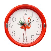 Часы настенные "Фламинго", d-23 см, плавный ход: 