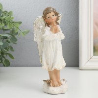 Сувенир полистоун "Девочка-ангел с птичкой на руке" 5х5,5х15,5 см: 