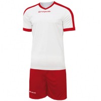 Givova Kit Revolution Football Jersey with Shorts white red: Цвет: Brand: Givova Material: 100% polyester Brand logo embroidered in the middle of the chest and on the right leg Set consists of Jersey and Shorts Short sleeve V-neck Elastic waistband with inside drawstring Shorts without inner lining contrasting design regular fit comfortable to wear New, with label &amp; original packaging
https://www.sportspar.com/givova-kit-revolution-football-jersey-with-shorts-white-red