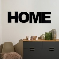 Панно буквы "HOME" высота букв 30 см,набор 4 детали чёрный: 