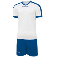Givova Kit Revolution Football Jersey with Shorts white blue: Цвет: Brand: Givova Material: 100% polyester Brand logo embroidered in the middle of the chest and on the right leg Set consists of Jersey and Shorts Short sleeve V-neck Elastic waistband with inside drawstring Shorts without inner lining contrasting design regular fit comfortable to wear New, with label &amp; original packaging
https://www.sportspar.com/givova-kit-revolution-football-jersey-with-shorts-white-blue