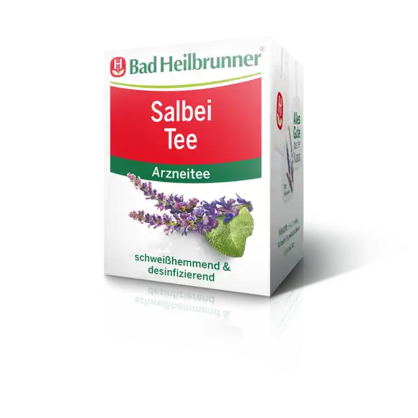 Bad Heilbrunner Salbei Tee: Цвет: Produktbeschreibung und details Krampflser Entzndungshemmer und Schweikiller in einem Das beliebte Kchengewrz Salbei ist schon ein echter Allesknner Unser vielseitige Bad Heilbrunner Salbei Tee entfaltet seine Wirkung wenn Sie ihn bei Bauchweh trinken bei Rachenschmerzen gurgeln oder ihn bei Zahnfleischentzndung zum Splen verwenden Diese mannigfachen Talente von Salbei entdeckten Heilkundige bereits in der Antike Die heutige Forschung gibt ihnen Recht Salbei kann helfen die Verdauung auf Vordermann zu bringen und gegen Infektionen im Mund und Rachen vorzugehen Alles in allem haben Sie mit unserem Salbei Tee ein natrlich wirksames antiseptisches Allzweckmittel zur Hand mit dem Sie sich sanft von vielerlei Unannehmlichkeiten befreien knnen Salbeibltter    Tassen tglich Zubereitung    Minuten Ohne Zusatz von Aromen Fr Kinder ab  Jahren Lebensmittelunternehmer Name Bad Heilbrunner Naturheilmittel GmbH ampamp Co KG Adresse  Bad Heilbrunn ObbDeutschland wwwbadheilbrunnerde Rechtlich vorgeschriebene Produktbezeichnung Arzneitee zum Einnehmen sowie zum Splen oder Gurgeln nach Bereitung eines Teeaufgusses Zutaten  Filterbeutel  g enthlt als Wirkstoff g Salbeibltter Anwendung und Gebrauch Innerliche Anwendung bei Verdauungsbeschwerden mit leichten Krmpfen im MagenDarmBereich Vllegefhl Blhungen vermehrter Schweisekretion uerliche Anwendung bei Entzndungen der Mund und Rachenschleimhaut Der Arzneitee soll nach Ablauf des Verfalldatums nicht mehr angewendet werden Gebrauch Aufbewahrung und Verwendung Aufbewahrungs und Verwendungsbedingungen In der Originalpackung lagern um den Inhalt vor Licht und Feuchtigkeit zu schtzen Fr Kinder unzugnglich aufbewahren Zubereitung  Filterbeutel mit  ml kochendem Wasser bergieen und abgedeckt  Minuten ziehen lassen Soweit nicht anders verordnet bei Verdauungsbeschwerden oder bermigem Schwitzen  Mal tglich  Tasse trinken Bei Entzndungen der Mund und Rachenschleimhaut Teeaufguss zum Splen und Gurgeln verwenden Warnhinweise und wichtige Hinweise Warnhinweise PZN ZulNr  Zu Risiken und Nebenwirkungen lesen Sie die Packungsbeilage und fragen Sie Ihren Arzt oder Apotheker
https://www.rossmann.de/de/gesundheit-bad-heilbrunner-salbei-tee/p/4008137007714