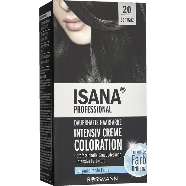 ISANA PROFESSIONAL ISANA PROFESSIONAL INTENSIV CREME COLORATION SCHWARZ 20: Цвет: Produktbeschreibung und details Die Intensiv Creme Coloration fr strahlende langanhaltende Farbergebnisse voller LichtReflexe und lebendiger Farbeffekte Fr eine optimale Grauabdeckung und eine ausdrucksstarke Haarfarbe voll seidigem Glanz Level   Dauerhafte Coloration Langanhaltende intensive Farbe Funkelnde Farbbrillanz  Leistungsstarke Wirkformel mit Mikro Farbmoleklen fr intensive Farben plus FarbpflegeKur Die hochwertige FarbpflegeKur mit Keratin und BioArganl schtzt und pflegt das Haar und verwhnt Ihr Haar mit einem fruchtigen Duft Kontaktdaten Dirk Rossmann GmbH Isernhgener Strae   Burgwedel UrsprungslandHerkunftsort Deutschland Testurteile Qualittssiegel ampamp Verbandszeichen Anwendung und Gebrauch ANWENDUNG Mischen auftragen nach    Min Einwirkzeit aussplen  fertig Empfehlung Bei langem Haar bitte  Packungen verwenden Gebrauch Aufbewahrung und Verwendung Aufbewahrungs und Verwendungsbedingungen HINWEIS Fr die Ausgangshaarfarbe Mittelbraun Dunkelbraun und Schwarz Inhaltsstoffe Aqua Cetearyl Alcohol TolueneDiamine Sulfate Laureth Sodium Laureth Sulfate Glyceryl Stearate SE Ammonia Resorcinol AminoHydroxyethylaminoanisole Sulfate Lanolin Alcohol mAminophenol Sodium Lauryl Sulfate Sodium Cocoyl Isethionate Sodium Sulfite Ascorbic Acid Disodium EDTA Parfum Hexyl Cinnamal Linalool Benzyl Alcohol Geraniol Limonene Citronellol Tocopherol Warnhinweise und wichtige Hinweise Warnhinweise WARNHINWEISE Enthlt Ammoniak Phenylediamine Toluylendiamine und Wasserstoffperoxid Haarfrbemittel knnen schwere allergische Reaktionen hervorrufen Bitte folgende Hinweise lesen und beachten Temporre Ttowierungen mit quotschwarzem Hennaquot knnen das Allergierisiko erhhen Frben Sie Ihr Haar nicht wenn Sie einen Ausschlag im Gesicht haben oder wenn Ihre Kopfhaut empfindlich gereizt oder verletzt ist wenn Sie schon einmal nach dem Frben Ihrer Haare eine Reaktion festgestellt haben wenn eine temporre Ttowierung mit quotschwarzem Hennaquot bei Ihnen schon einmal eine Reaktion verursacht hat Bitte konsultieren Sie in diesen Fllen einen Hautarzt bevor Sie eine Haarcoloration anwenden Nicht zur Frbung von Wimpern und Augenbrauen verwenden Das Nichtbeachten dieses Hinweises kann zum Erblinden fhren Nicht zur Frbung des Bartes und nicht fr eine andere Anwendung als zur Frbung der Kopfhaare anwenden Kontakt mit den Augen vermeiden Sofort Augen splen falls das Erzeugnis mit den Augen in Berhrung gekommen ist Nach Anwendung die Haare gut splen Geeignete Handschuhe tragen Vor starker Lichteinwirkung schtzen und khl lagern Nicht anwenden wenn Ihr Haar mit Henna oder Metallsalzen gefrbt ist oder mit einem Produkt behandelt wurde das schrittweise zur Naturhaarfarbe zurckfhrt Gebrauchsanweisung beachten Fhren Sie  Stunden vor jeder Anwendung einer Haarcoloration einen Hautvertrglichkeitstest durch siehe Gebrauchsanweisung auch dann wenn Sie zuvor bereits ein Colorationsprodukt dieser oder einer anderen Marke verwendet haben Daher denken Sie bitte daran das Produkt  Stunden vor der Anwendung zu kaufen Dieses Produkt ist nicht fr Personen unter  Jahren bestimmt Darf nicht in die Hnde von Kindern gelangen Mischungsverhltnis
https://www.rossmann.de/de/pflege-und-duft-isana-professional-isana-professional-intensiv-creme-coloration-schwarz-20/p/4305615466187