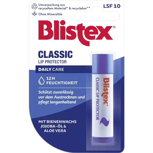 Blistex Lippenpflegstift Classic: Цвет: Produktbeschreibung und details Optimaler AllroundSchutz und Pflege fr jeden Tag Blistex Classic schtzt die Lippen effektiv vor dem Austrocknen bei Klte und trockener Luft und sorgt fr ein angenehmes und geschmeidiges Lippengefhl Der Klassische Pflegestift enthlt spezielle Wirkstoffe wie feuchtigkeitsspendende Aloe Vera und Kokosnussl Natrliches Bienenwachs und wertvolles Jojobal pflegen die Lippen besonders zart Blistex Classic lsst sich leicht auftragen ist farblos und hat einen angenehm neutralen GeschmackBDK Hautvertrglichkeit dermatologisch besttigt Blistex Classic hinterlsst keinen Glanz Ist farblos und hat einen angenehm neutralen Geschmack Mit Sonnenschutz Spezielle Wirkstoffe wie Feuchtigkeit spendendes Aloe Vera und Kokusnussl Lsst sich leicht auftragen Natrliches Bienenwachs und wertvolles Jojobal UrsprungslandHerkunftsort USA Inhaltsstoffe Hydrogenated Coconut Oil Cera Alba Ethylhexyl Methoxycinnamate Simmondsia Chinensis Jojoba Seed Oil Helianthus Annuus Seed Oil Chamomilla Recutita Flower Extract Bisabolol Canola Oil Aloe Barbadensis Leaf Juice Jojoba Esters Tocopheryl Acetate Dimethicone Phenoxyethanol Isopropyl Myristate and Titanum Dioxide and Alumina and Polyhydroxystearic Acid and Silica Vanillin Saccarin BHT
https://www.rossmann.de/de/pflege-und-duft-blistex-lippenpflegstift-classic/p/4008455003030