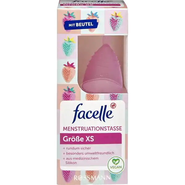 facelle Menstruationstasse Gr. XS: Цвет: Produktbeschreibung und details Die facelle Menstruationstasse ist eine umweltfreundliche und praktische Alternative zu Wegwerfprodukten Die Menstruationstasse ist mehrere Jahre verwendbar Die Menstruationstasse wird whrend der Menstruation in die Vagina eingefhrt um das Menstruationsblut zu sammeln Die Scheidenflora und Schleimhaut wird hierdurch nicht beeinflusst Das Einfhren geht leichter wenn die Tasse vorher mit kaltem Wasser befeuchtet wird Als Einfhrhilfe sind auch Gleitgele geeignet  rundum sicher  besonders umweltfreundlich  aus medizinischem Silikon kein Einsatz von deodorierenden Mitteln Bleichmitteln absorbierenden Gelen Latex Proteinen Phthalaten Alkylphenol PVC ampamp BPA wiederverwendbar und umweltfreundlich fr schne Tage und sichere Nchte ideal fr Sport und Reisen durch seltenen Wechsel aus hochwertigem medizinischem Silikon vegan Kontaktdaten Dirk Rossmann GmbH Isernhgener Strae   Burgwedel wwwrossmannde Testurteile Qualittssiegel ampamp Verbandszeichen Anwendung und Gebrauch Drcken Sie die Menstruationstasse flach und legen Sie dann beide Seiten aufeinander Oder Drcken Sie den Rand der Tasse an einer Stelle mit dem Daumen nach unten und innen Halten Sie nun die gefaltete Tasse fest und fhren Sie sie mit der gefalteten Seite voran in die Vagina ein Den optimalen Sitz der Menstruationstasse werden Sie schnell durch Probieren herausfinden Grenbestimmung Jede Frau hat individuelle Bedrfnisse bzgl der Gre der Tasse Zur Grenbestimmung bieten die nachfolgenden Kriterien eine Hilfestellung So dienen ug Ausprgungen als Anhaltspunkte Bei gut trainierter Beckenbodenmuskulatur kann Gre quotXSquot ausreichend sein XS bis  m gro undoder schlanke Figur undoder keine Kinder geboren S bis  m gro undoder schlanke bis normale Figur undoder keine Kinder geboren M ber  m gro undoder normale bis krftige Figur undoder bereits Kinder geboren Inhaltsstoffe Besteht aus medizinischem Silikon
https://www.rossmann.de/de/pflege-und-duft-facelle-menstruationstasse-gr-xs/p/4305615718545