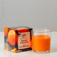 Свеча ароматическая в стакане "Зимний мандарин", подарочная упаковка, 8х8,5 см, 30 ч: 