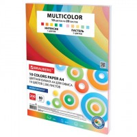 Бумага цветная 10 цветов BRAUBERG "MULTICOLOR", А4, 80 г/м2, 200 л. (10 цветов x 20 листов), 114209: Цвет: Цветная бумага BRAUBERG предназначена для использования в офисе и дома. Идеально подойдет для офисной техники, оформления писем и приглашений, в качестве разделителей для архивации, а также для детского творчества (изготовления поделок и аппликаций).
Упакована в пачку из 200 листов формата А4. В упаковке 5 цветов интенсивного тона (красный, оранжевый, желтый, зеленый и голубой) и 5 цветов пастельного тона (розовый, оранжевый, желтый, зеленый и голубой). Листы бумаги плотностью 80 г/м2 подходят для офисной техники.Поставляется в упаковке «полибэг» (Polybag), которая представляет собой прочный прозрачный полиэтиленовый конверт, надежно защищающий бумагу при транспортировке. С одной стороны полибэг имеет заклеивающийся клапан, что предоставляет возможность многократно открывать и закрывать упаковку.Цветопередача монитора может искажать реальный цвет бумаги.